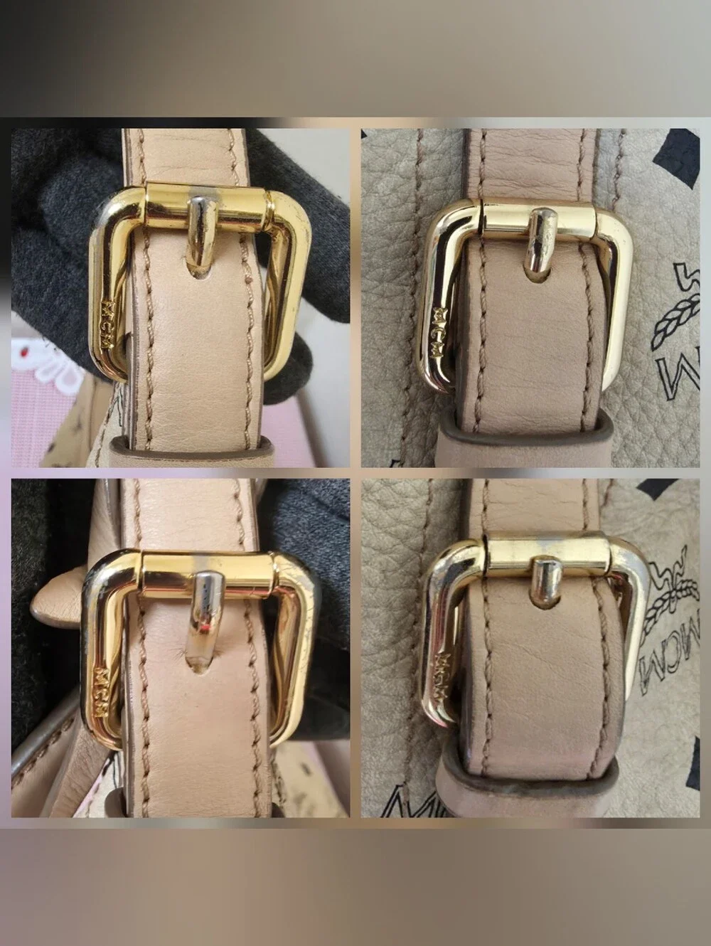 MCM Large Hobo Bag With Padlock And Keys And Authenticity Card